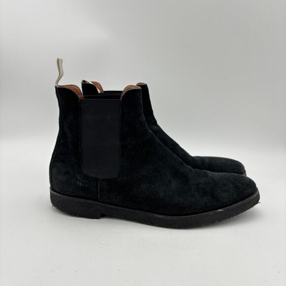 Common Projects Suede Chelsea Black Boots Men's 45 US 11 - Picture 3 of 10
